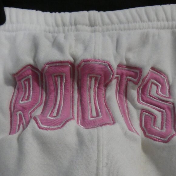 ROOTS 73 | 8.5 inch measured waist | White Sweatpants | Pink Roots Back *stains - Picture 9 of 15